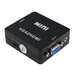 HOWEI HW-2107 HD 1080P Mini VGA vers HDMI Scaler Box Convertisseur Audio Vidéo Digital SH107B106-20