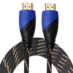 5m HDMI 1.4 Version 1080P Fil Net Ligne Bleu Noir Tête HDMI Mâle vers HDMI Mâle Connecteur Vidéo Audio Câble Adaptateur SH0124494-20