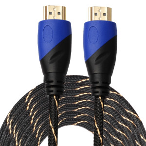 15m HDMI 1.4 Version 1080P Woven Net Line Bleu Noir Tête HDMI Mâle vers HDMI Mâle Connecteur Audio Vidéo Câble Adaptateur SH0126362-20