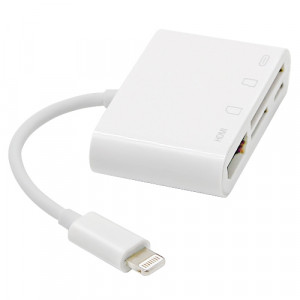 Adaptateur de convertisseur de téléphone portable multifonction NK-103C 4 en 1 8 broches vers HDMI (blanc) SH182W625-20