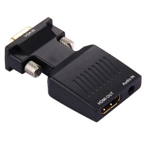 HD 1080P VGA vers HDMI + Convertisseur de sortie audio / vidéo pour projecteur HDTV (noir) SH686B1069-20