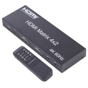 Sélecteur / répartiteur matriciel HDMI 4x2 avec télécommande, prise en charge ARC / MHL / 4Kx2K / 3D, 4 ports Entrée HDMI, 2 ports Sortie HDMI SH5001984-20