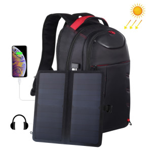 HAWEEL 14W Sac à dos pour ordinateur portable à énergie solaire / Extérieur / Sortie USB: 5V 2.1A Max (noir) SH121B1446-20