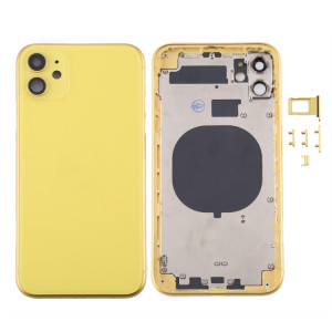 Couvercle arrière du boîtier avec plateau pour carte SIM, touches latérales et objectif de l'appareil photo pour iPhone 11 (jaune) SH059Y433-20