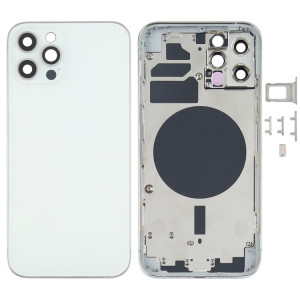 Couvercle arrière du boîtier avec plateau de la carte SIM, touches latérales et objectif de l'appareil photo pour iPhone 12 Pro (blanc) SH77WL1033-20