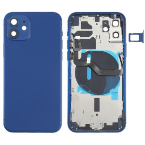 Couverture arrière de la batterie (avec touches latérales et plateau de carte et puissance + Volume Flex Câble et module de chargement sans fil) pour iPhone 12 SH88LL1689-20