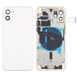 Couverture arrière de la batterie (avec touches latérales et plateau de carte et puissance + Volume Flex Câble et module de chargement sans fil) pour iPhone 12 SH88WL1080-20