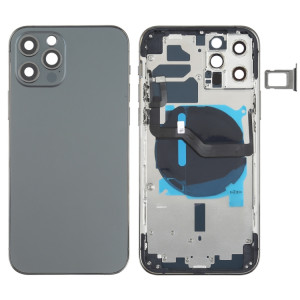Couverture arrière de la batterie (avec touches latérales et plateau de carte et puissance + volume Flex Câble et module de chargement sans fil) pour iPhone 12 Pro SH89BL1800-20
