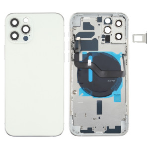 Couverture arrière de la batterie (avec touches latérales et plateau de carte et puissance + volume Flex Câble et module de chargement sans fil) pour iPhone 12 Pro SH89WL1568-20