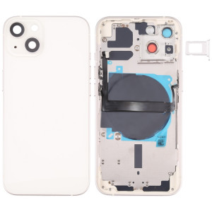 Coque arrière de batterie pour iPhone 13 avec touches latérales et plateau de carte et câble flexible d'alimentation + volume et module de charge sans fil SH38WL1585-20