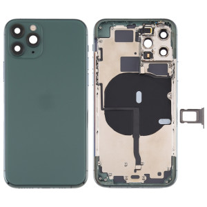 Couvercle arrière de la batterie (avec touches latérales et plateau de carte et câble d'alimentation + volume flexible et module de charge sans fil) pour iPhone 11 Pro (vert) SH33GL1868-20