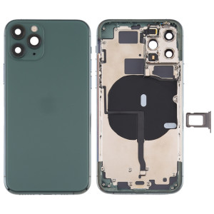 Couvercle arrière de la batterie (avec touches latérales et plateau de carte et câble d'alimentation + volume flexible et module de charge sans fil) pour iPhone 11 Pro Max (vert) SH34GL299-20