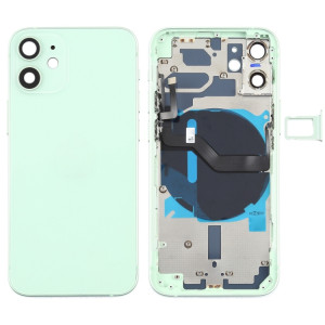 Couverture arrière de la batterie (avec touches latérales et plateau de carte et puissance + volume de câble Flex et module de charge sans fil) pour iPhone 12 mini SH50GL1644-20