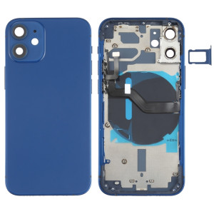 Couverture arrière de la batterie (avec touches latérales et plateau de carte et puissance + volume de câble Flex et module de charge sans fil) pour iPhone 12 mini SH50LL1601-20