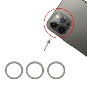 Anneau de protection en métal pour objectif en verre de caméra arrière 3 pièces pour iPhone 12 Pro Max (bleu aqua) SH13AB1240-20