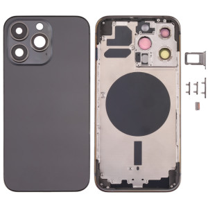 Housse de boîtier arrière avec plateau de carte SIM et lentille de caméra pour iPhone 13 Pro (Noir) SH02BL844-20