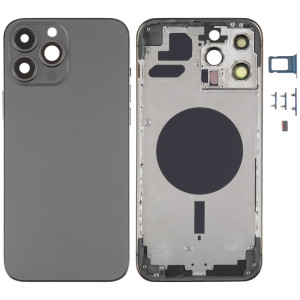 Coque arrière avec plateau pour carte SIM, touches latérales et objectif de l'appareil photo pour iPhone 13 Pro Max (noir) SH02BL1569-20