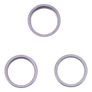 Pour iPhone 14 Pro Max 3 pièces caméra arrière lentille en verre métal extérieur protecteur anneau de cerceau (violet foncé) SH06DZ1283-20