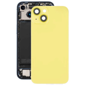 Pour iPhone 14 Plus Couvercle arrière de batterie en verre avec support de flash + module de chargement sans fil (jaune) SH20YL520-20