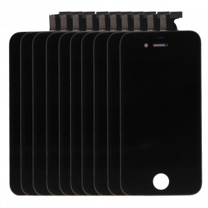 10 PCS iPartsAcheter 3 en 1 pour iPhone 4S (LCD + Frame + Touch Pad) Assembleur de numériseur (Noir) S117BT1257-20