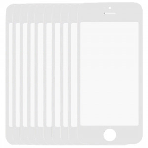 10 PCS iPartsAcheter pour iPhone 5 et 5S lentille extérieure en verre d'écran avant (blanc) S128WT1583-20