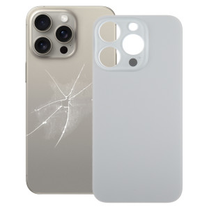 Pour iPhone 15 Pro Remplacement facile Grand trou de caméra Couvercle de batterie arrière en verre (Titane) SH4TCL461-20