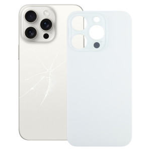 Pour iPhone 15 Pro Remplacement facile Grand trou de caméra Couvercle de batterie arrière en verre (blanc) SH44WL1011-20