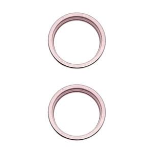 Pour iPhone 15/15 Plus 2 pièces/ensemble lentille en verre de caméra arrière anneau de protection extérieur en métal (rose) SH078F1352-20