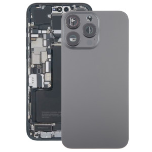 Pour iPhone 15 Pro Couvercle arrière de la batterie en verre avec couvercle d'objectif d'appareil photo (noir) SH86BL1630-20