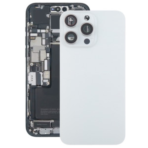 Pour iPhone 15 Pro Couvercle arrière de la batterie en verre avec couvercle d'objectif d'appareil photo (blanc) SH86WL1928-20