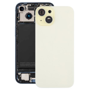 Pour iPhone 15 Couvercle arrière de la batterie avec couvercle d'objectif d'appareil photo + aimant MagSafe (jaune) SH03YL331-20