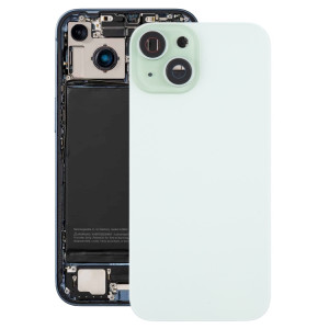 Pour iPhone 15 Plus Couvercle arrière de la batterie avec couvercle d'objectif d'appareil photo + aimant MagSafe (vert) SH04GL677-20