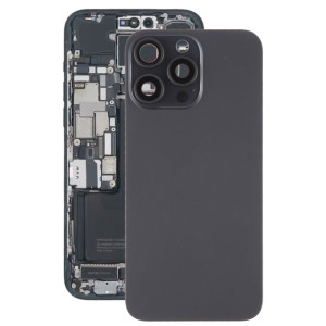 Pour iPhone 15 Pro Max Couvercle arrière de la batterie avec couvercle d'objectif d'appareil photo + aimant MagSafe (noir) SH06BL1112-20