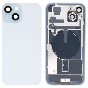 For iPhone 15 Plus Glass Battery Back Cover with Flash Bracket + Wireless Charging Module(Blue) SH09LL760-20