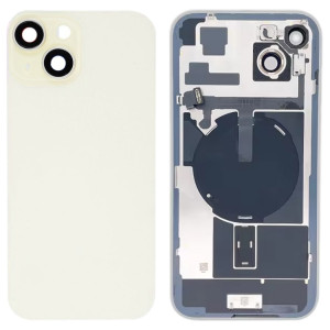 Pour iPhone 15 Plus Couvercle arrière de batterie en verre avec support de flash + module de chargement sans fil (jaune) SH09YL1911-20