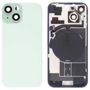 Pour iPhone 15 Couvercle arrière de batterie en verre avec support de flash + module de chargement sans fil (vert) SH14GL1994-20
