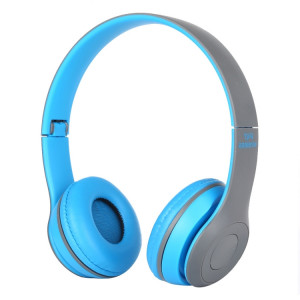 Casque Bluetooth sans fil pliable P47 avec prise audio 3,5 mm, prise en charge MP3 / FM / appel (bleu) SH454L1713-20