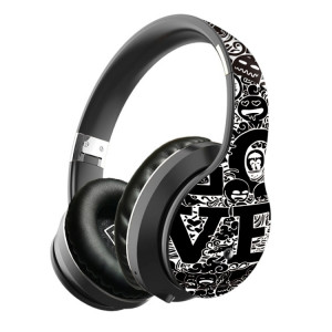 Casque Bluetooth V5.0 sans fil à motif Graffiti B1 (noir argenté) SH11BS637-20