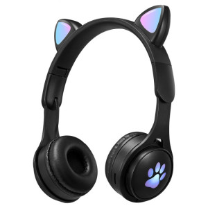 B30 chat chat oreilles chat oreilles de chat coloré casque bluetooth pliable lumineux avec fente de carte Jack & TF de 3,5 mm (noir) SH930B534-20