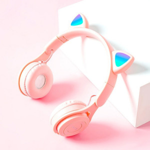 Casque Bluetooth pliable de couleur de chat de Cat M6 avec une fente de carte Jack & TF de 3,5 mm (rose) SH932F1564-20