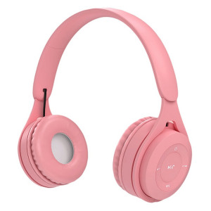 Casque Bluetooth Macaron de qualité sonore Y08 Hifi, prend en charge les appels et la carte TF et 3,5 mm AUX (rose) SH256F870-20