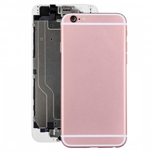 iPartsBuy pour iPhone 6 couvercle du boîtier complet avec bouton d'alimentation et bouton de volume câble Flex (or rose) SI65RG343-20