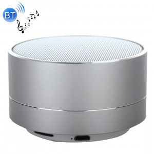 A10 Mini haut-parleur stéréo portable Bluetooth, avec micro et LED intégrés, prise en charge des appels mains libres et carte TF, Bluetooth Distance: 10 m (argent) SH350S923-20