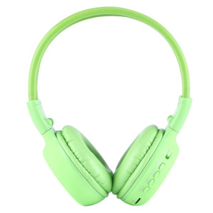 BS-N65 Headband Casque d'écoute sans fil HiFi stéréo pliant avec écran LCD et fente pour carte TF et voyant LED et fonction FM (vert) SH364G404-20