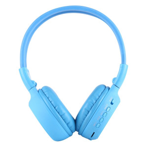 BS-N65 Headband Casque d'écoute sans fil HiFi stéréo pliable avec écran LCD et fente pour carte TF et voyant LED et fonction FM (bleu) SH364L1642-20