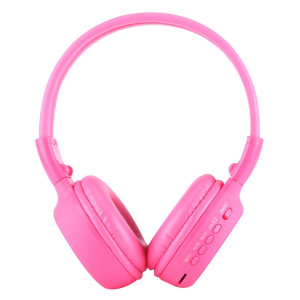 BS-N65 Headband Casque d'écoute sans fil HiFi stéréo pliant avec écran LCD et fente pour carte TF et voyant LED et fonction FM (magenta) SH364M672-20