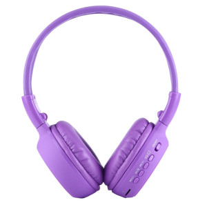 BS-N65 Headband Casque d'écoute sans fil HiFi stéréo pliant avec écran LCD et fente pour carte TF et voyant LED et fonction FM (violet) SH364P908-20