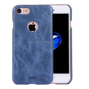 MOFI pour iPhone 8 et 7 Crazy Horse Surface en cuir de surface de protection de cas de couverture de PC (bleu foncé) SM070D321-20