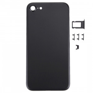 iPartsBuy 5 en 1 pour iPhone 7 (couverture arrière + plateau de carte + touche de contrôle du volume + bouton d'alimentation + touche de vibreur interrupteur muet) couvercle du boîtier Assemblée complète (noir) SI471B1588-20