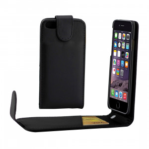 Pour iPhone 8 & 7 Ordinaire Texture Vertical Flip étui en cuir avec fente pour carte (Noir) SP550B802-20